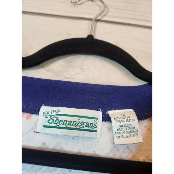 Extra Shenanigans Women's Multicolor Geometric V-Neck 3/4 Sleeve Blouse Size 1X - Picture 3 of 5